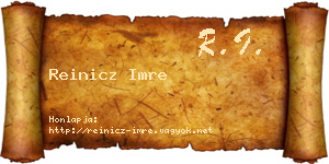 Reinicz Imre névjegykártya